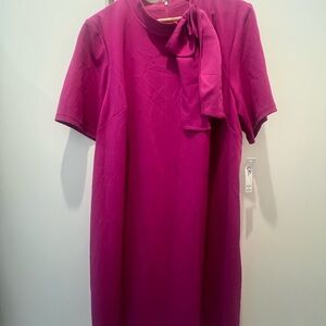 Shelby & Palmer Fuchsia Dress with Bow Accent